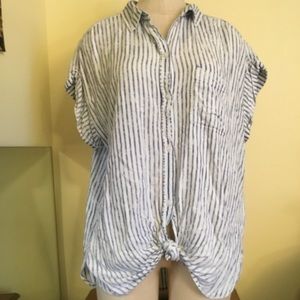 American Eagle striped button down blouse